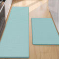 Color G Kitchen Rugs, Kitchen Rug Set 2 Piece Kitchen Runner Rug Kitchen Floor Mat, Cushioned anti Fatigue Kitchen Mat Non Skid Waterproof Comfort Standing Kitchen Rug, 17"X29"+17"X59", Teal